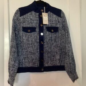 DG2 by Diane Gilman HSN Mixed Media Jacket Small